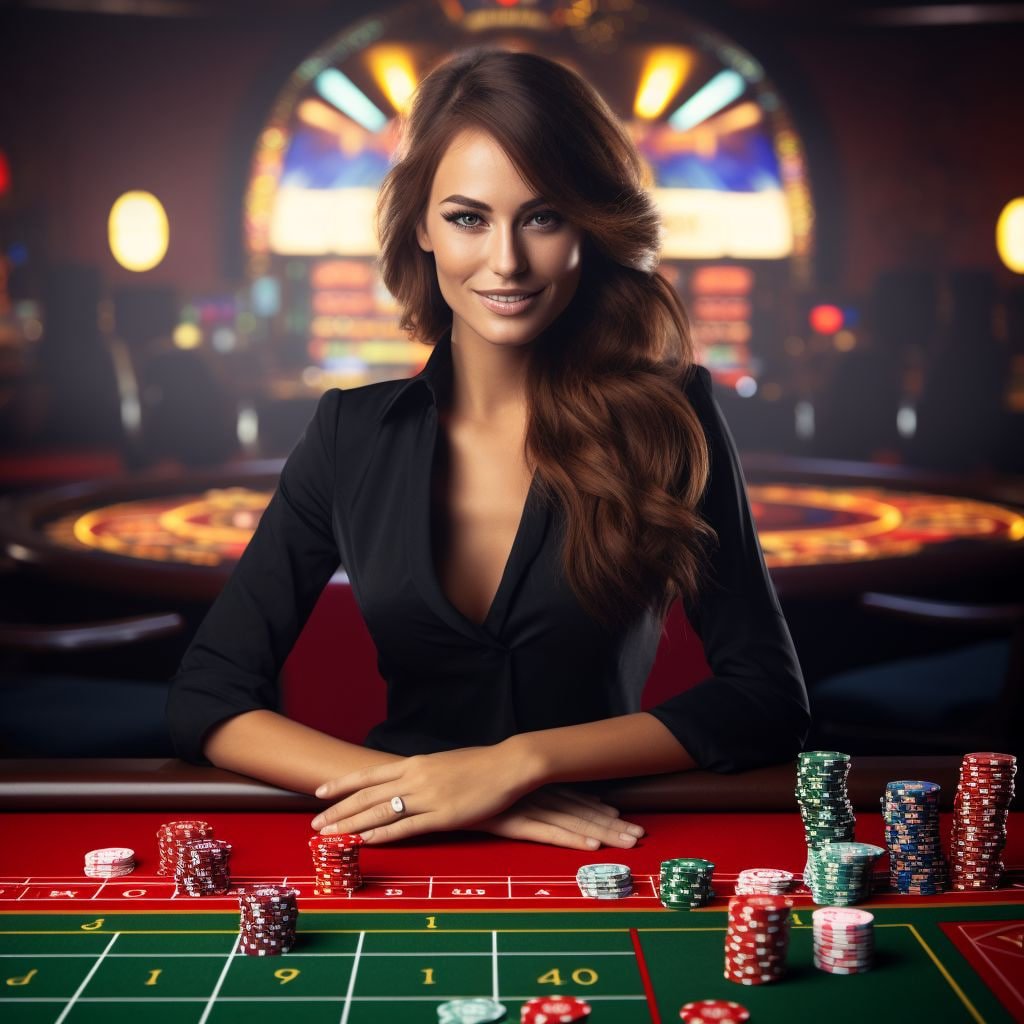 Live-dealer Hood vs Wolf table with multi-camera studio feed and dealer in professional setting